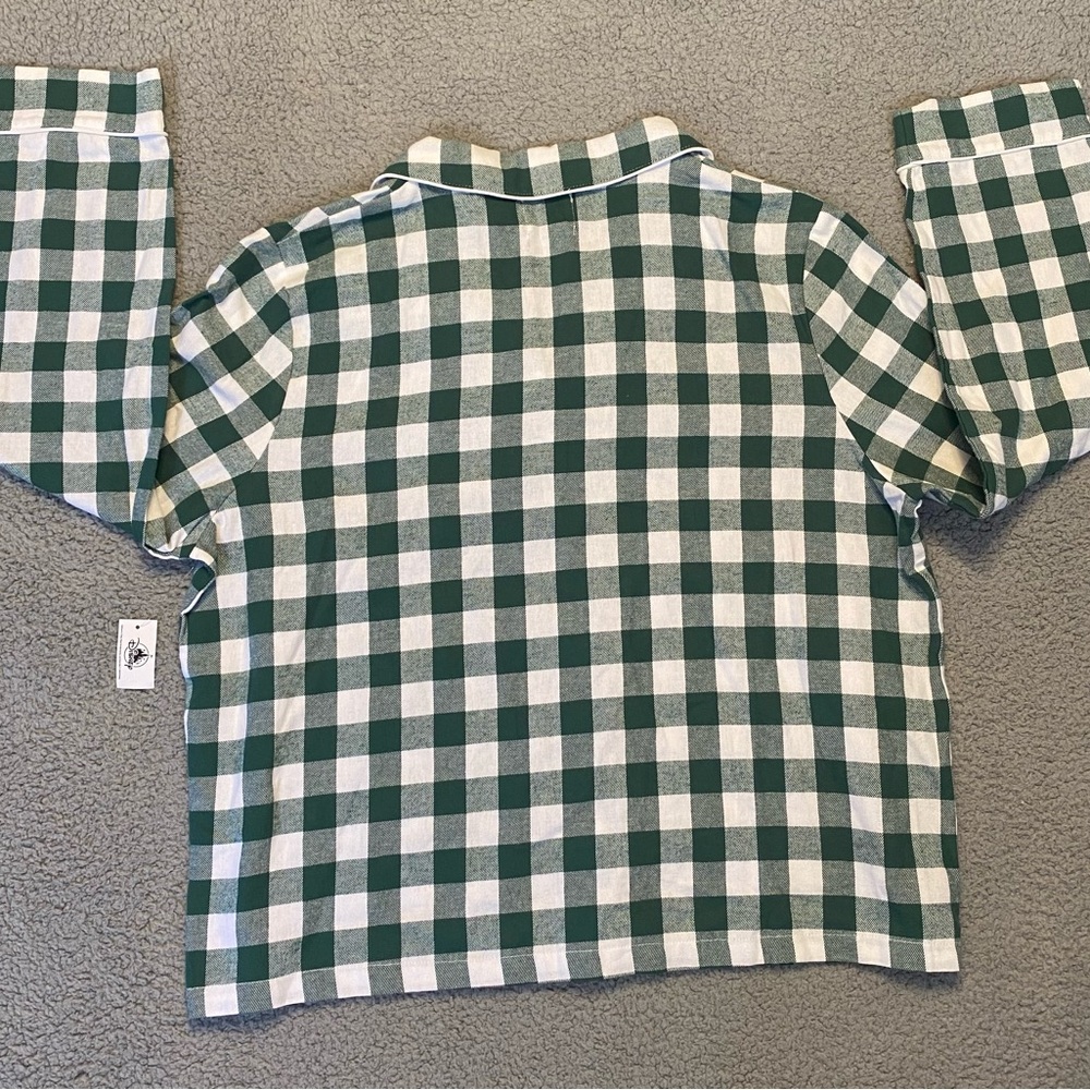 Disney Minnie & Daisy Holiday Sleep Wear Green/White Plaid Pajama Top Women’s XL - Picture 4 of 12